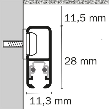 STAS multirail white 200 cm + installation kit