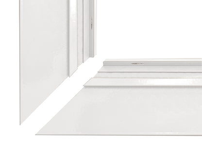 STAS drop ceiling rail 200 cm white blends with ceiling design using hidden suspension.
