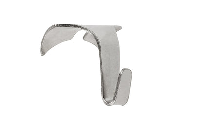 STAS moulding hook fits wooden rails. Choose chrome, gold, or white. Holds up to 15 kg with STAS cord.